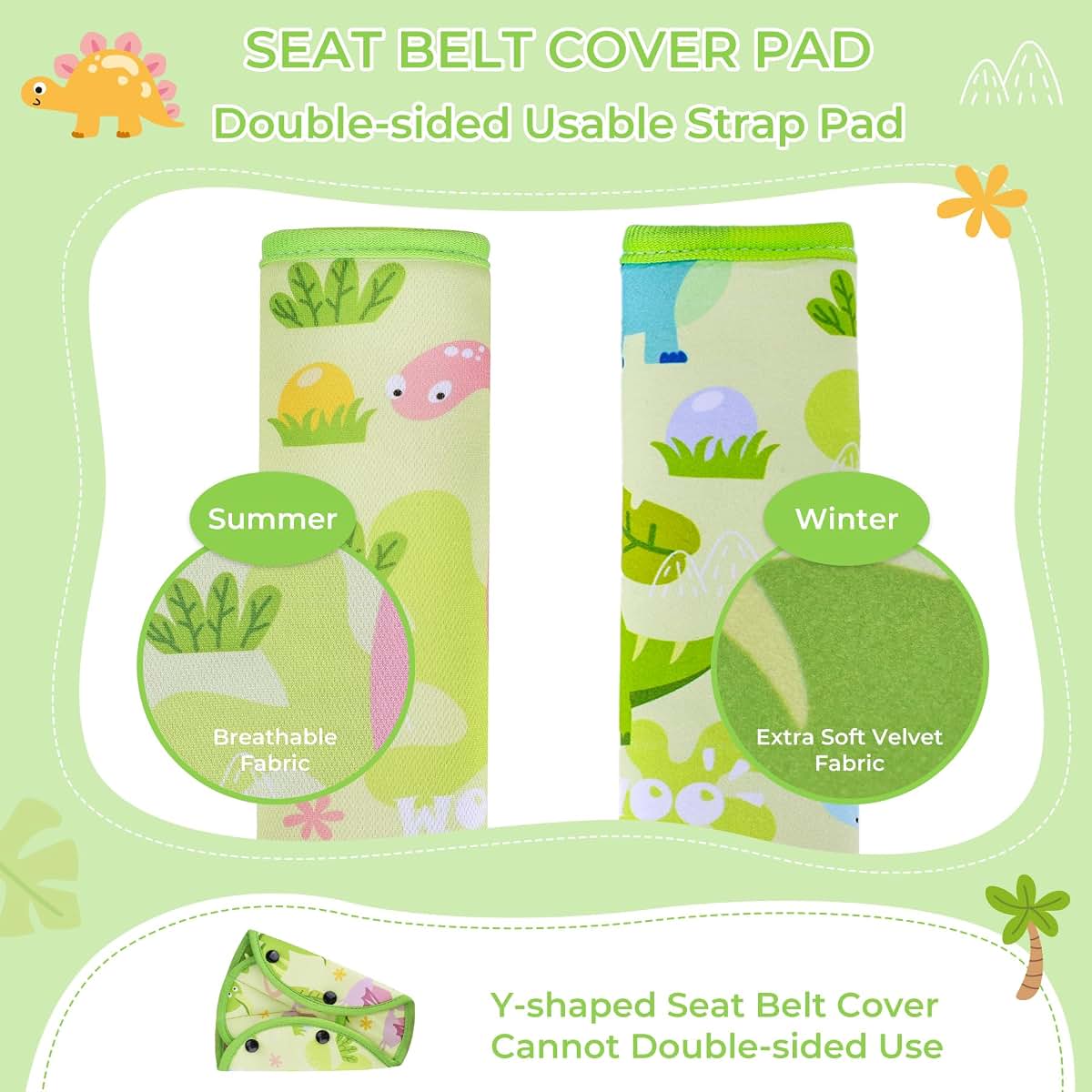 Coolbebe Kids Seat Strap Cover Pad Set, Green