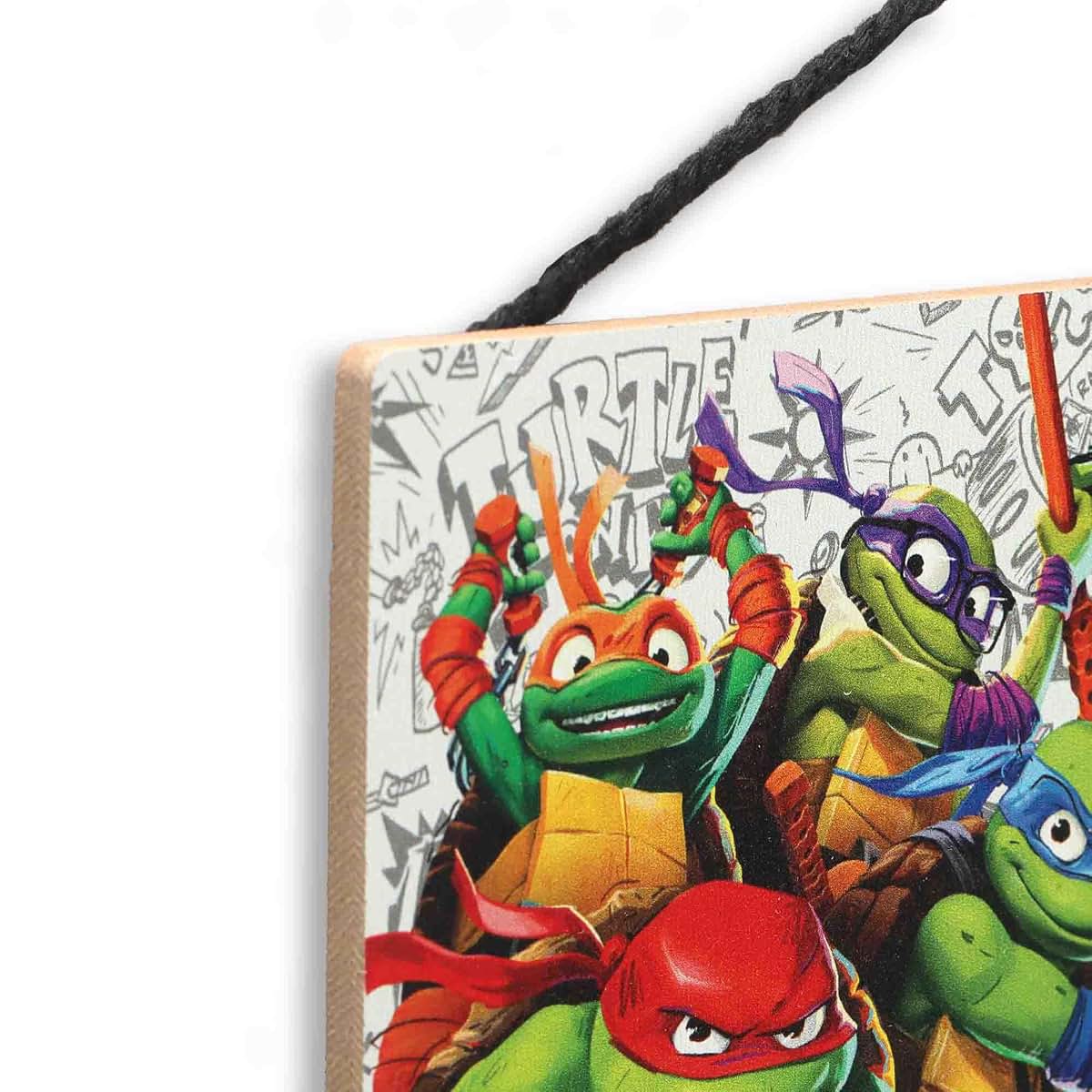 Teenage Mutant Ninja Turtles Turtle Power Hanging Wood Wall Decor With Rope
