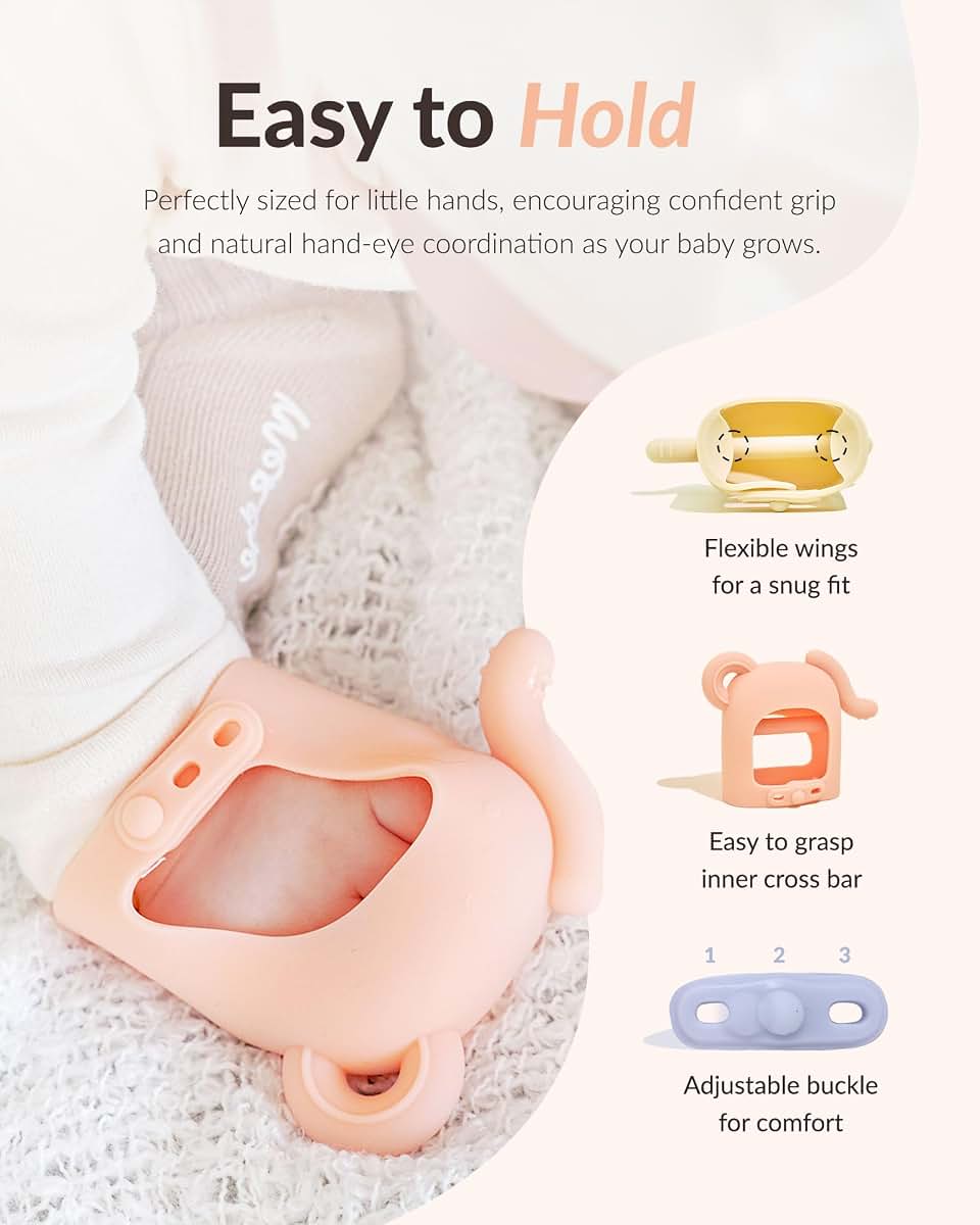 Moyuum Silicone Elephant Grip Hand Teether Toy for Babies