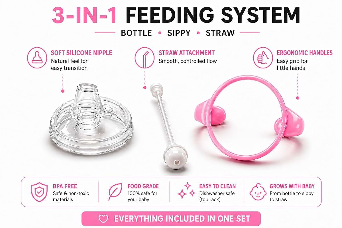 Daliscare Silicone Baby Bottle With Handles And Anti-Colic Nipple (photo 4)