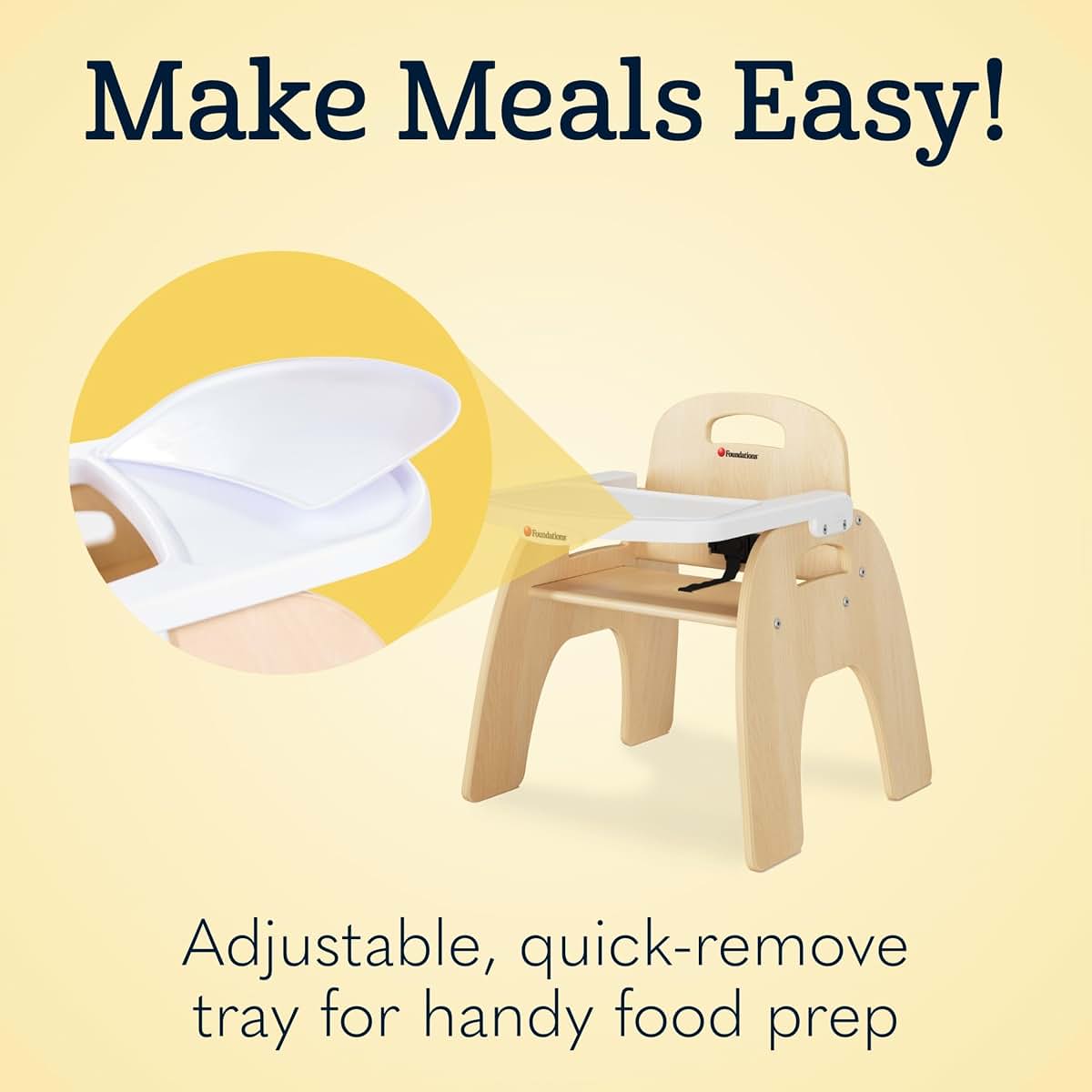 Foundations Easy Serve Wood Feeding Chair for Toddlers