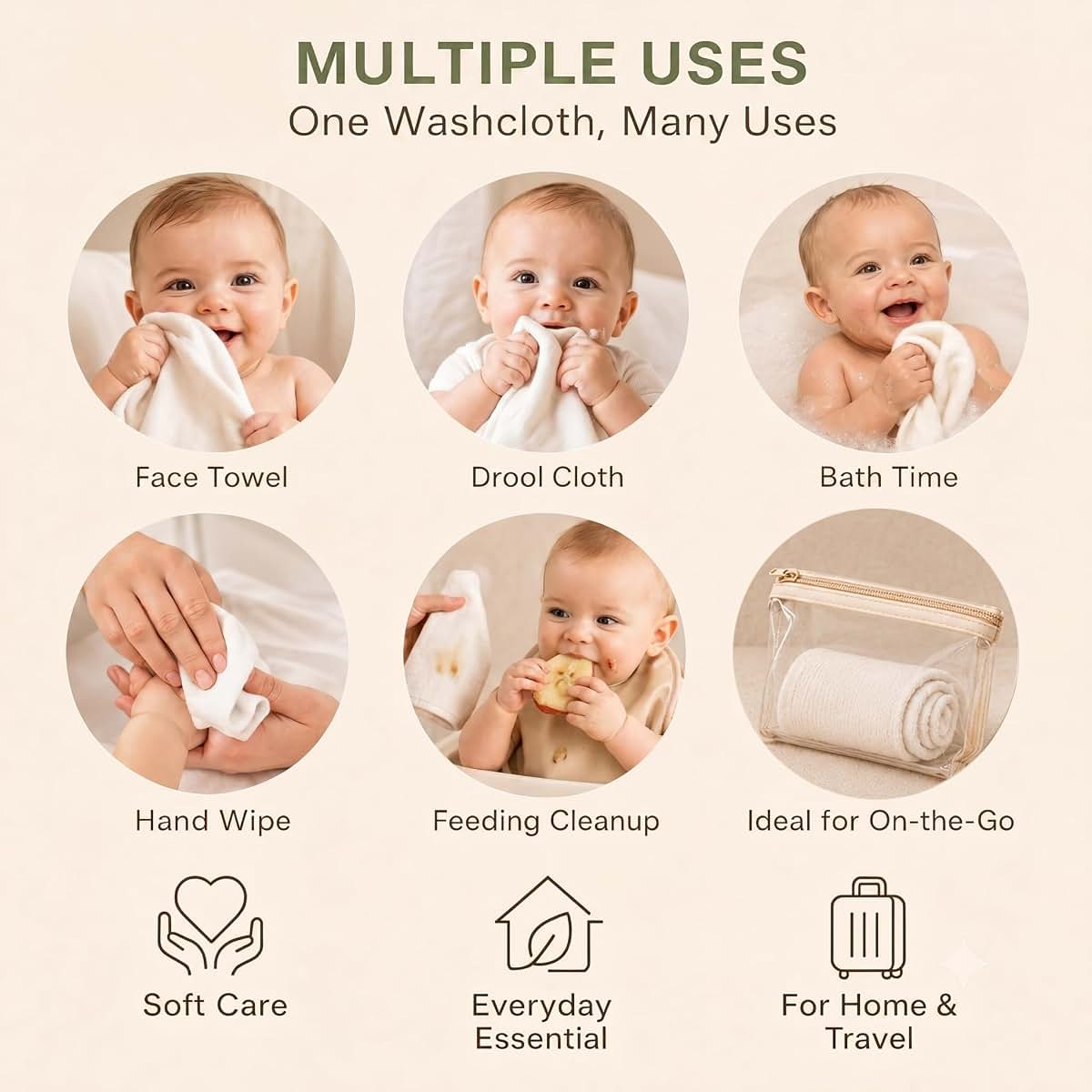 Lion Bear 10-Pack Organic Cotton Baby Washcloths (photo 4)