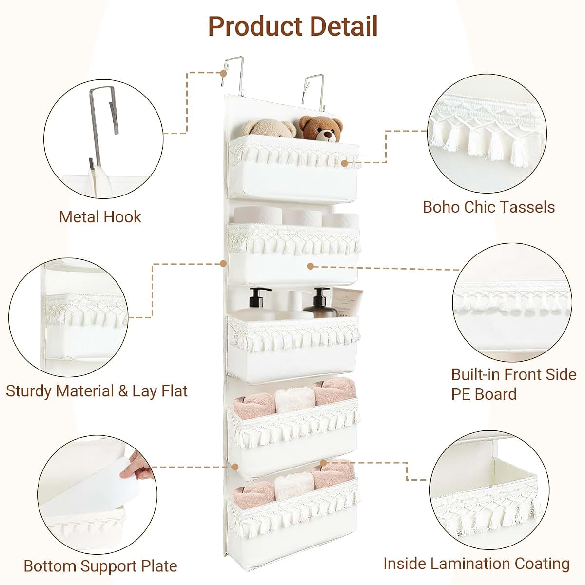 Dahey Over The Door Organizer for Storage in Nursery Bathroom