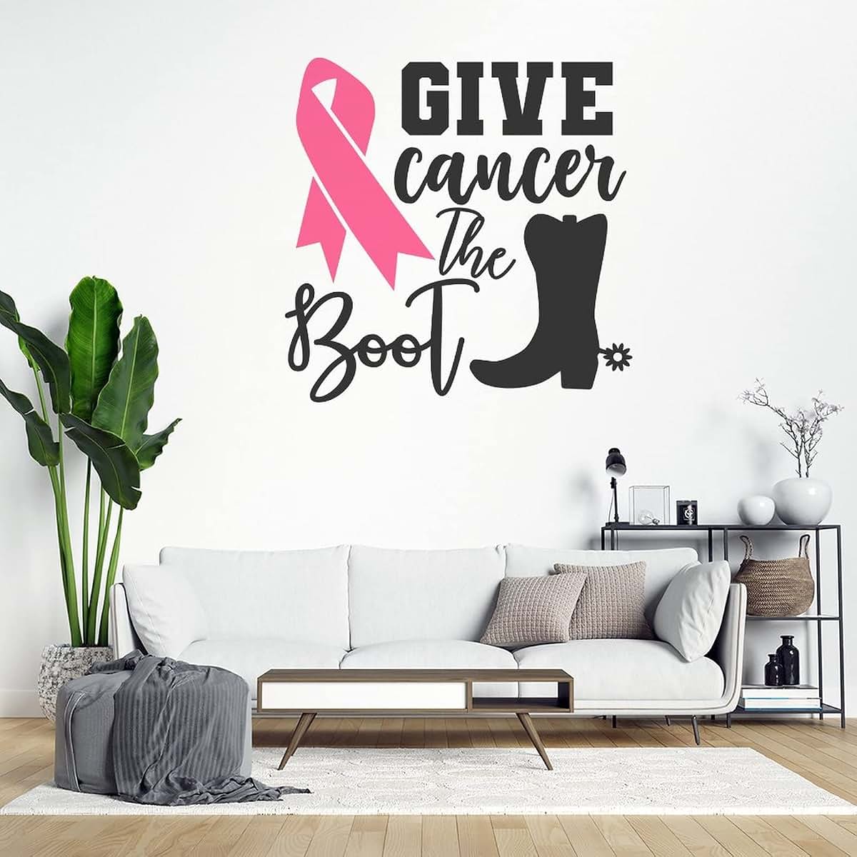 ArogGeld Pink Ribbon Cancer Awareness Vinyl Wall Decal