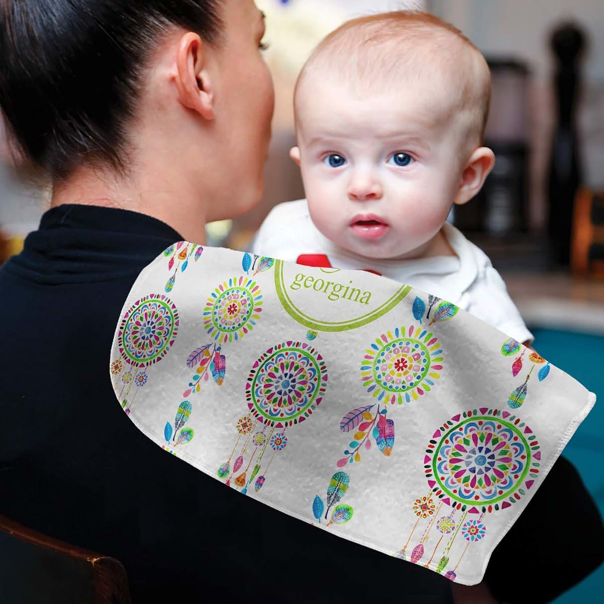 Baby Milano Personalized Dreamcatcher Burp Cloth - Fleece w/Name and Initial (photo 4)