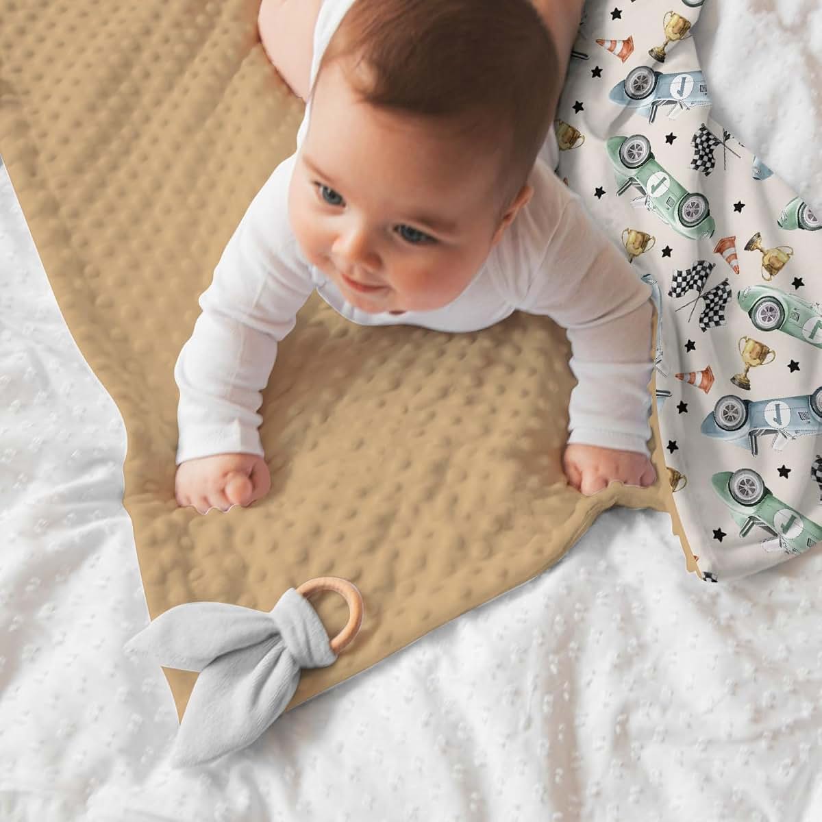 Tewrnvioc Baby Receiving Blanket – Double Layer Minky Fleece, 30" x 40"