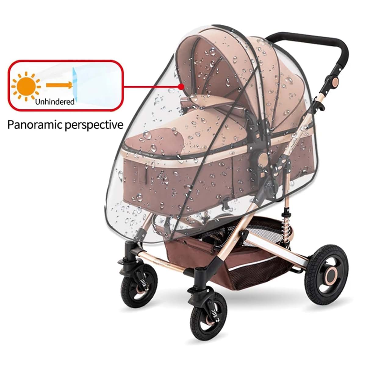 ZHENZQ Stroller Rain Cover Windproof Baby Travel Stroller Shield Trolley Umbrella Raincoat-Stroller Accessories (photo 4)