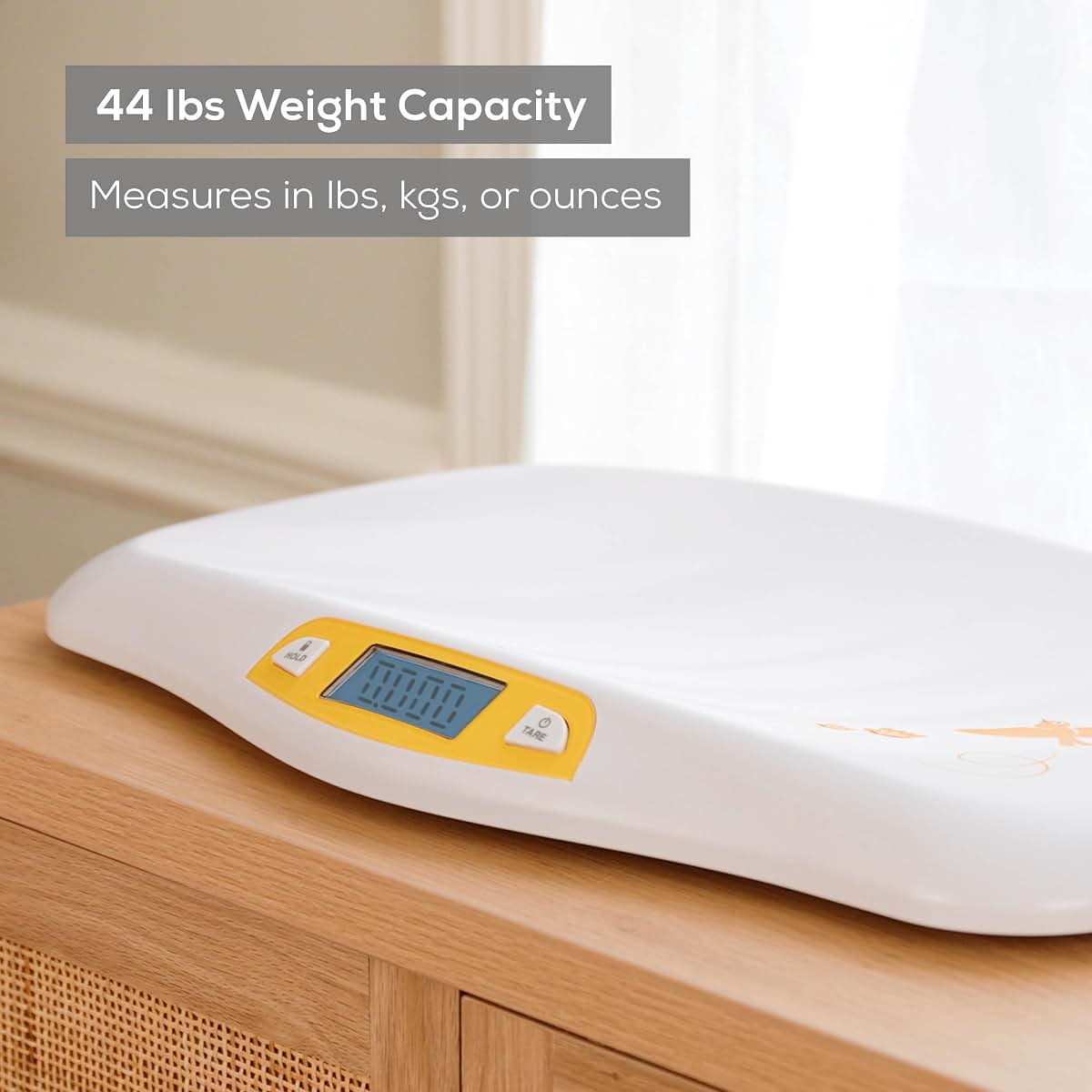 Beurer BY80 Digital Baby Scale, Weighs in Lbs/Ounces/Kg up to 44 lbs, Hold and Tare Functions