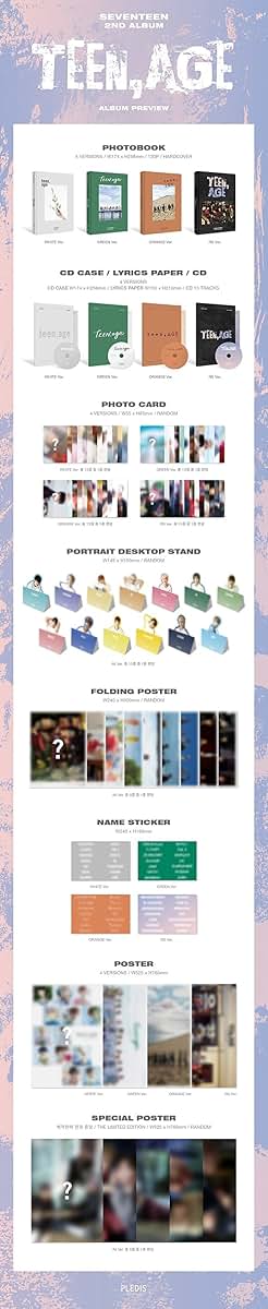 Seventeen 2nd Album Teen Age Green Ver. CD & PhotoBook Set