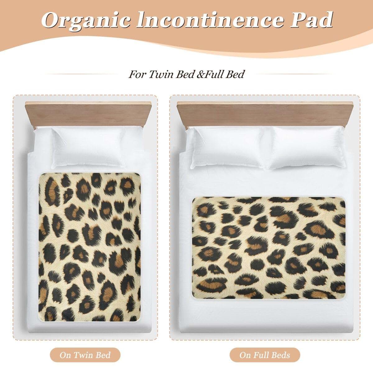 Leopard Print Waterproof Mattress Pad Protector (34" x 52")