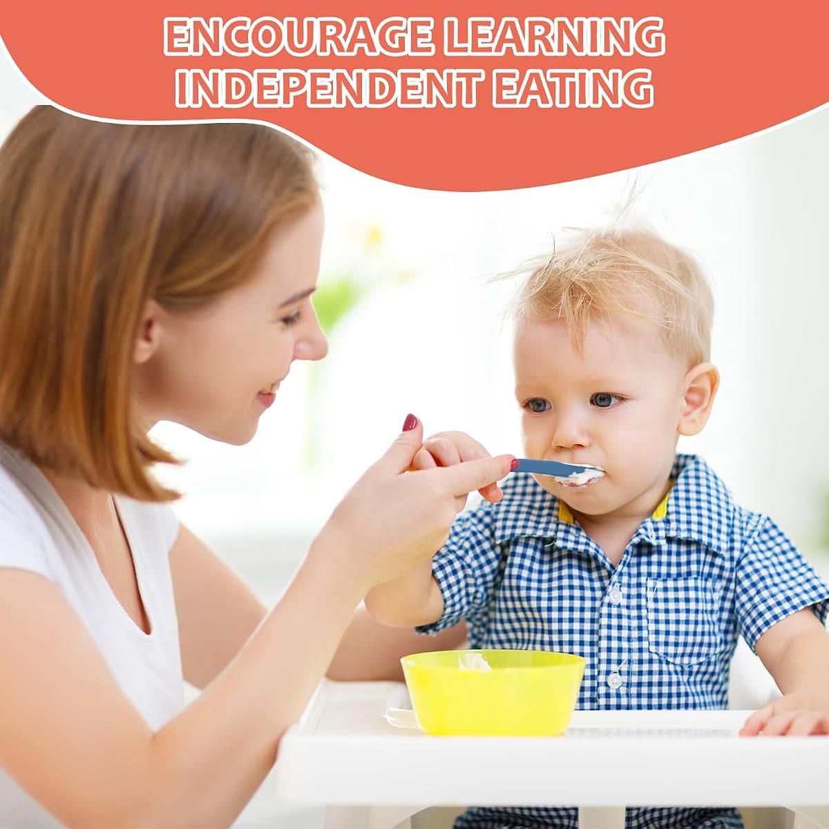 Atueray 6-Piece Silicone Baby Feeding Spoons for First Stage Infant Training