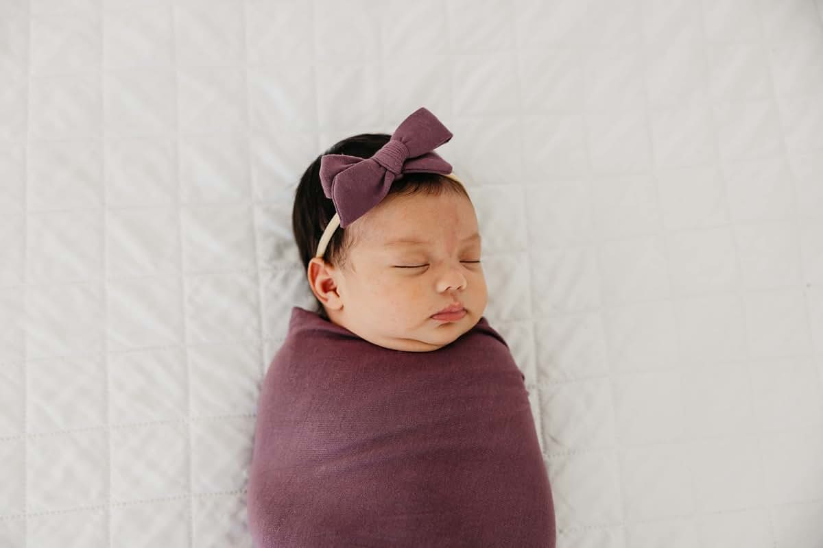 Copper Pearl Baby Bows Headbands for Baby Girls, Plum