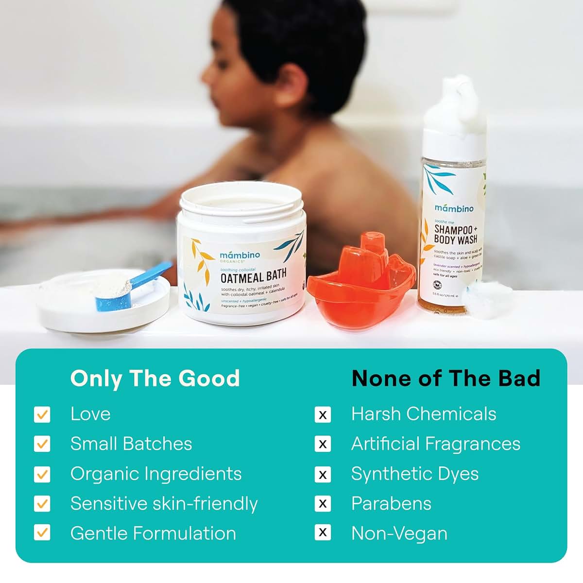 Mambino Organics Baby & Kids Bath Care Set | Shampoo Body Wash Duo