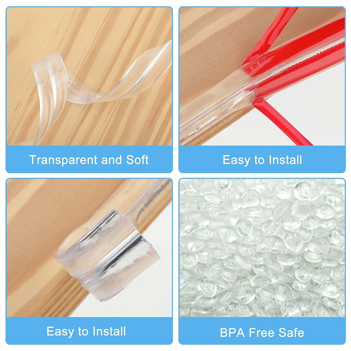 Thinp Baby Proofing Corner Protector, 6.6ft Clear Silicone Edge Strip