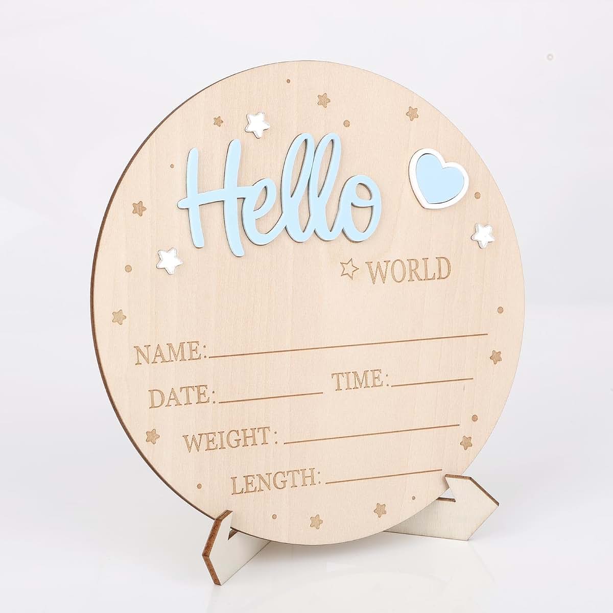 Wooden Baby Announcement Sign Board for Newborn Photo Prop Decor