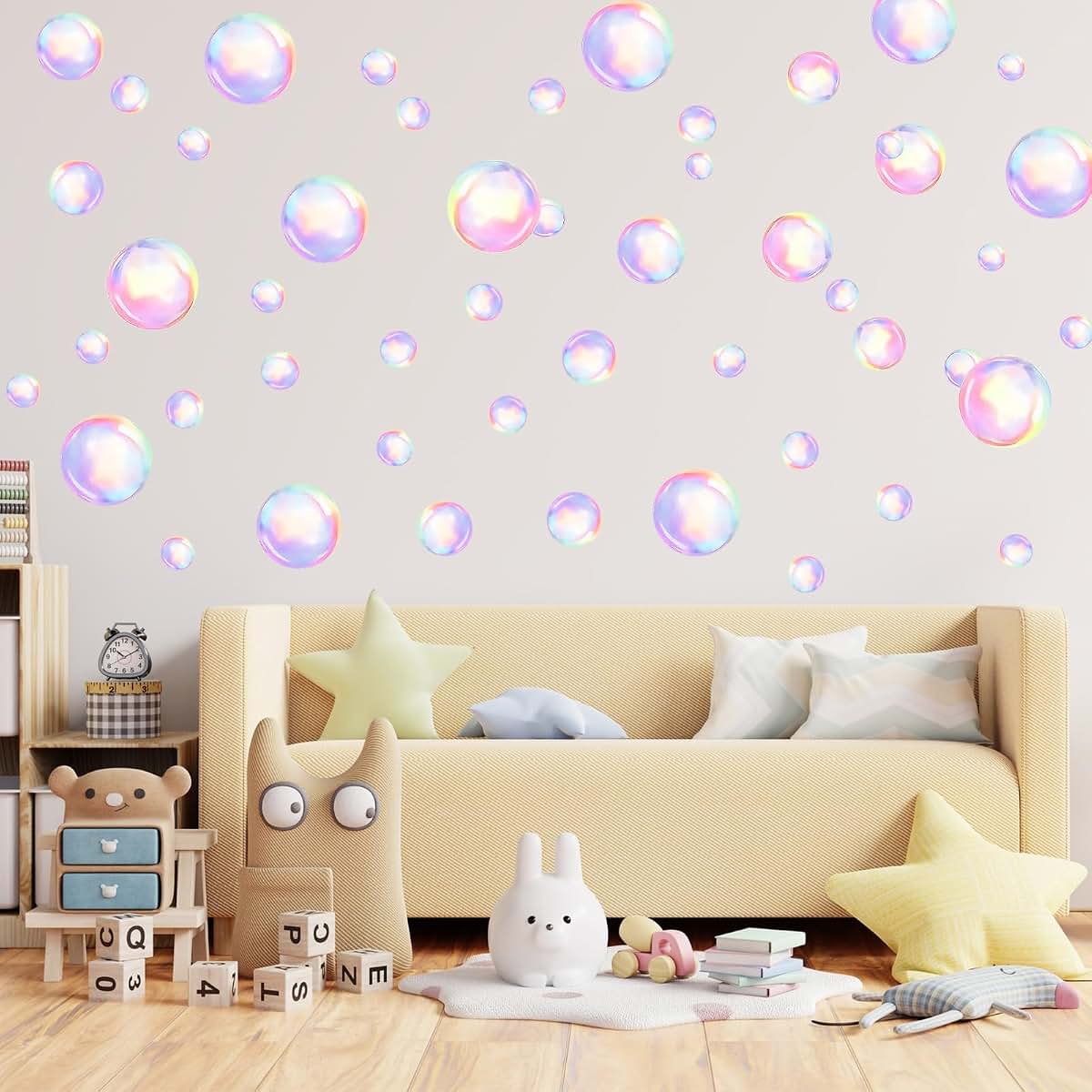 Gsbnjuy Bubble Wall Decals 104-Piece Colorful Ocean Theme Set