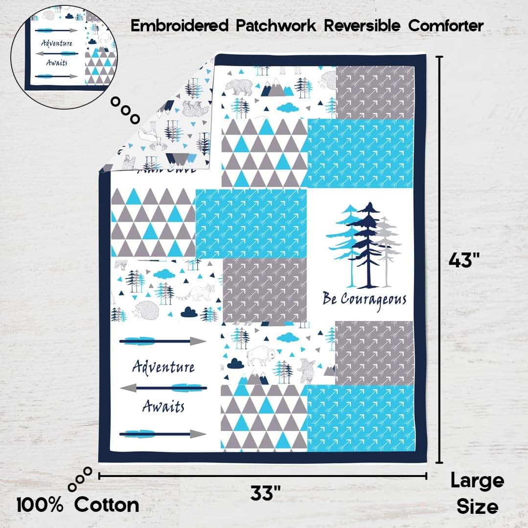 Bacati Woodlands Forest Animals 4-Piece Cotton Crib Bedding Set (photo 4)