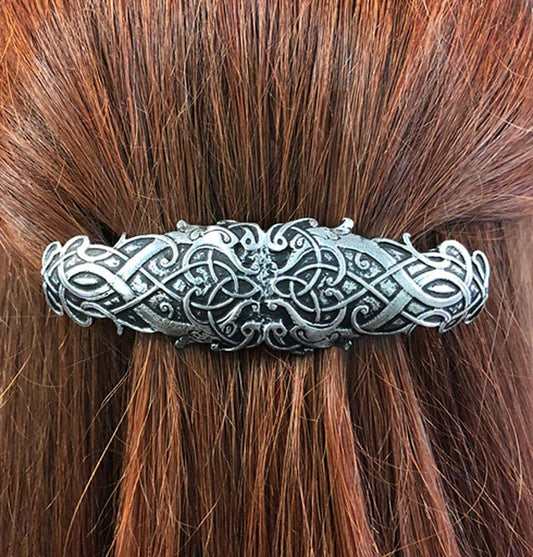 Mullingar Pewter Celtic Dragon Barrette Hair Clip (photo 2)