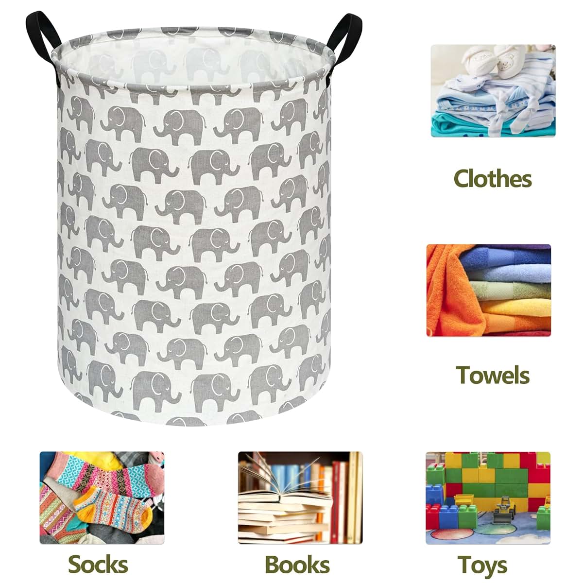ACMUUNI Collapsible Kids Laundry Hamper Storage Organizer Bin