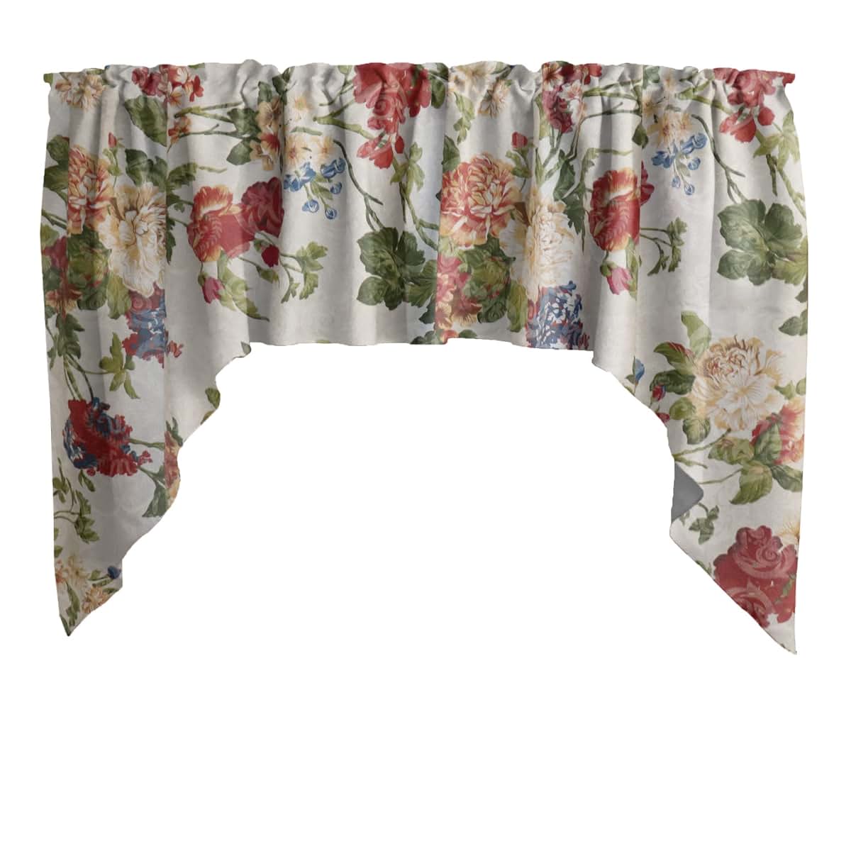 Zen Creative Designs Geranium Azalea Floral Swag Window Valance White
