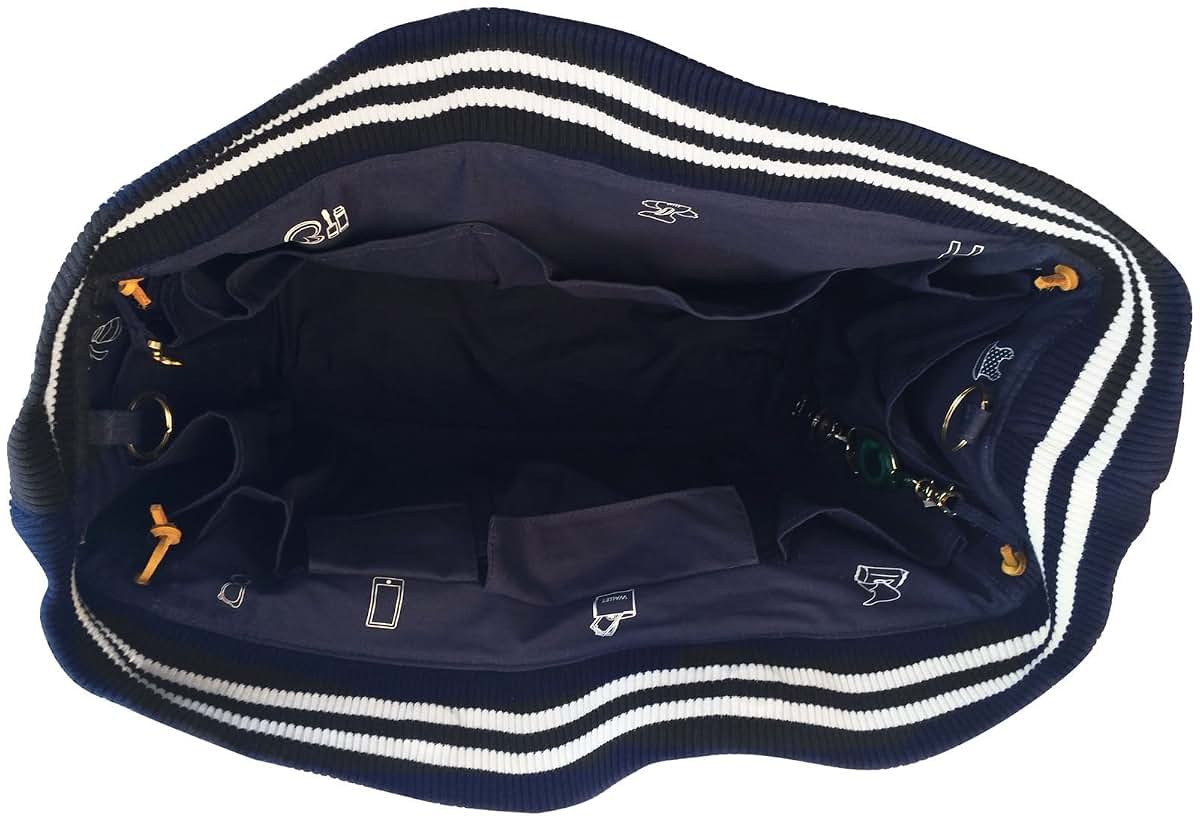 Eco by Naty Diaper Bag with Organic Cotton Canvas & Adjustable Straps, Blue/White