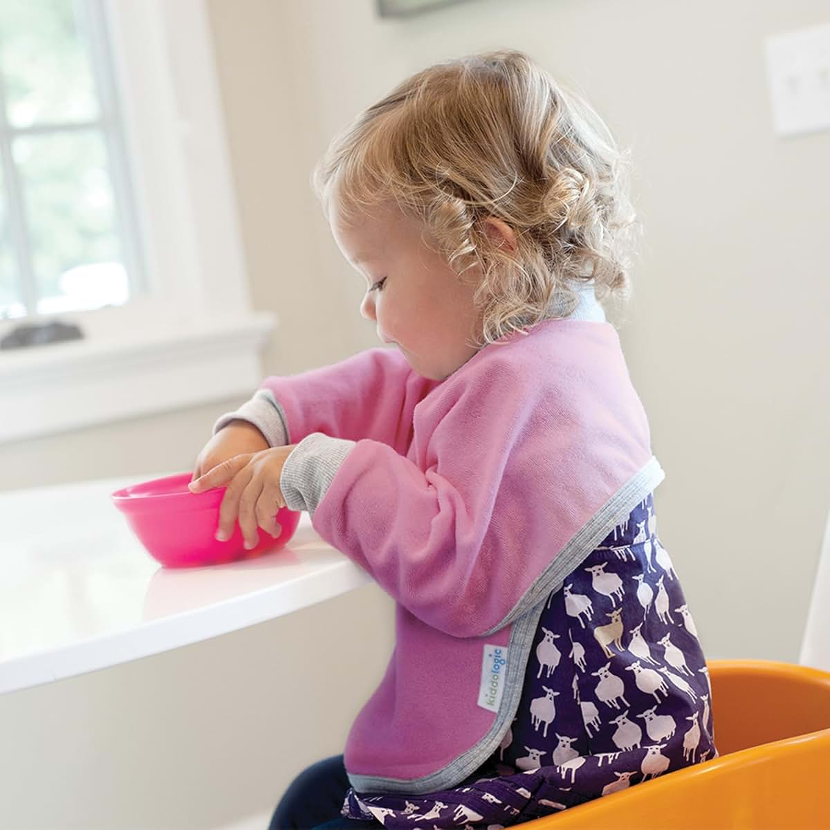 Kiddologic Bibit-all Baby Feeding Bib Sky Blue Stripe