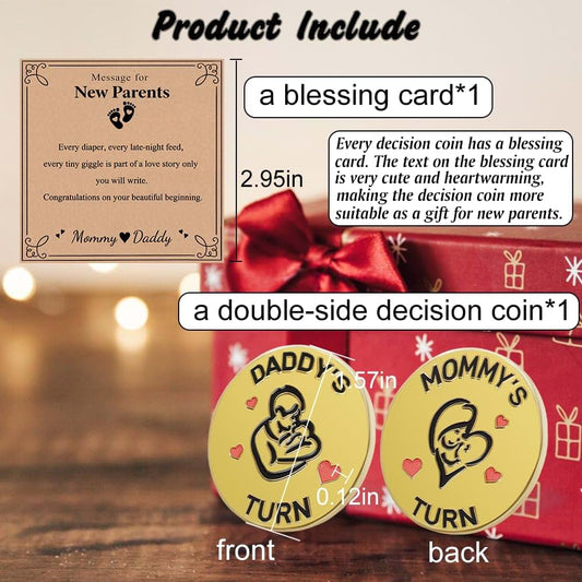 Evere Double-Sided New Parents Funny Decision Coin