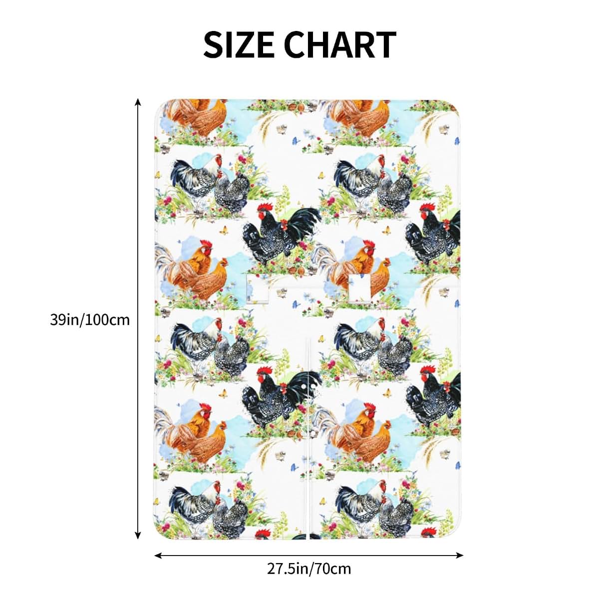 UVWXYZABC Rooster Chicken Watercolor Flowers Baby Car Seat Canopy Cover, Nursing Cover for Newborn, Western Baby Stuff (photo 4)