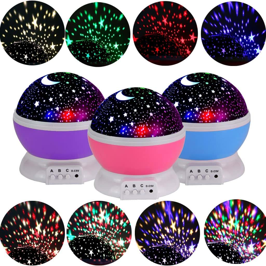 Spencer Kids Night Light Star Light Projector 360 Degree Rotating Star Projector Colors Changing with USB Cable Night (photo 4)