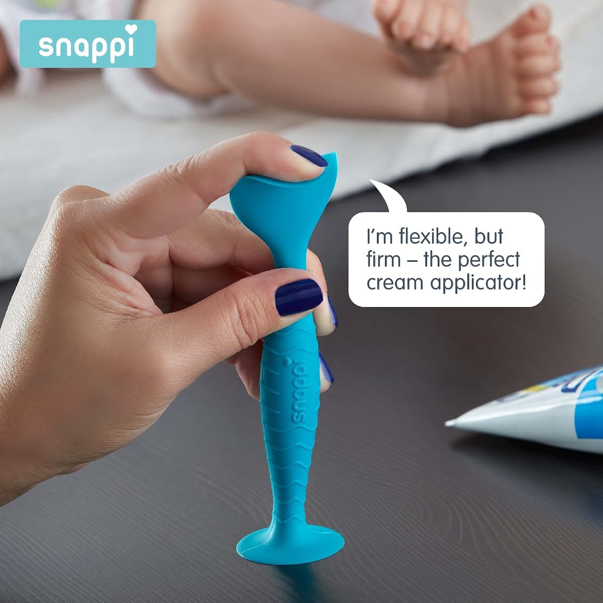 Snappi Baby Ergo Brush Diaper Cream Applicator for a, Cotton White, Size No Size (photo 4)