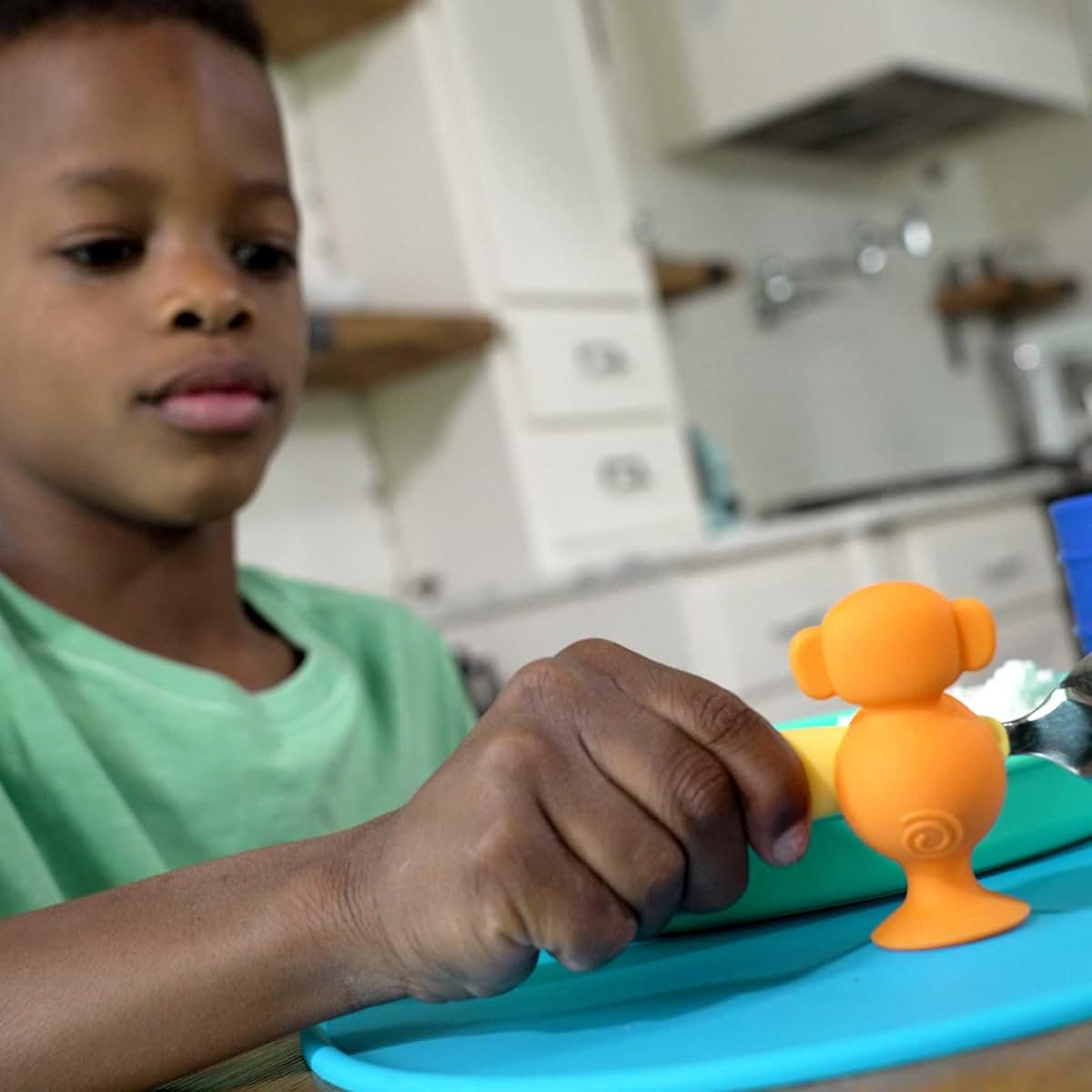 321 Grow Easy Learn Foodie Friends Silicone Spoon and Fork Holders - 3-Pack Animal Shapes Ages 12mo+