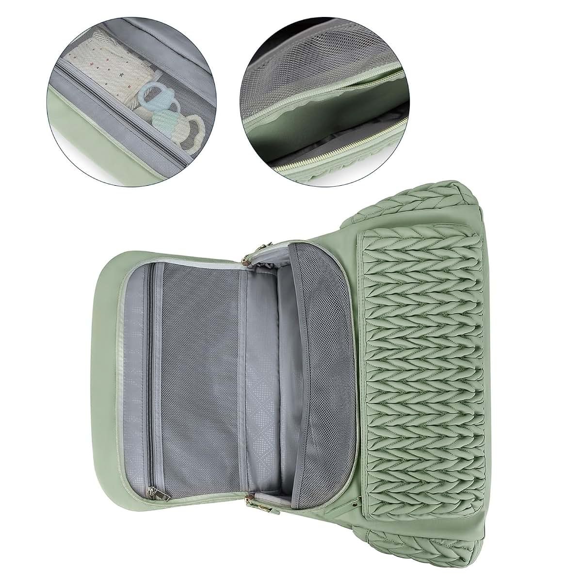 jiahesuw Multifunctional Diaper Bag Backpack with Changing Pad Large Capacity Foldable Travel Nappy Bag Multifunctional (photo 4)