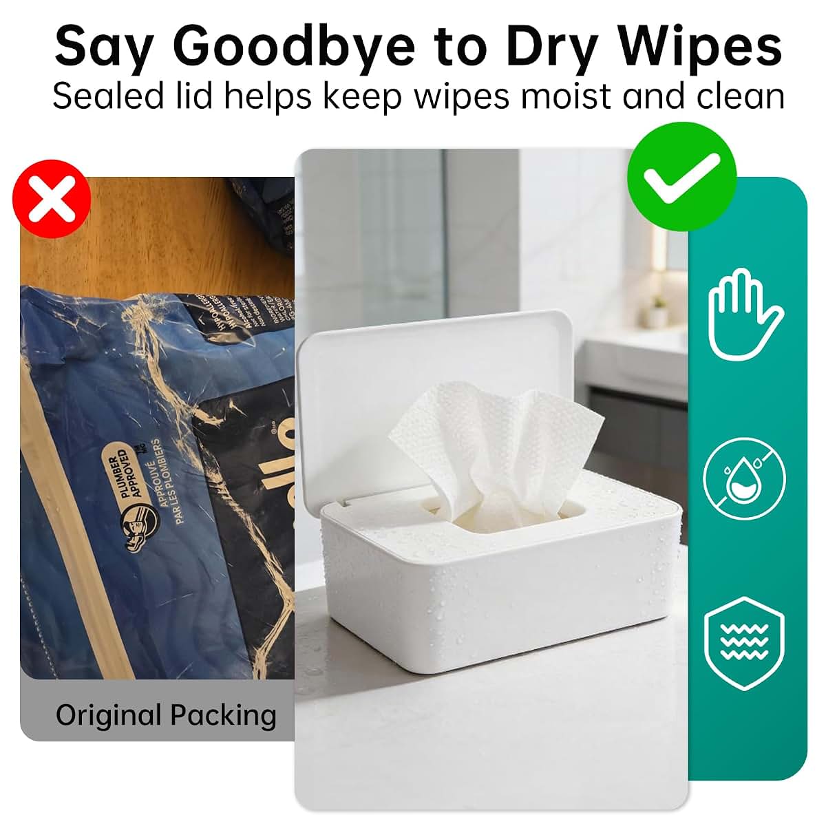 BabyOneStop 2 Pack Wipes Dispenser Compatible With Cottonelle Refill Pack