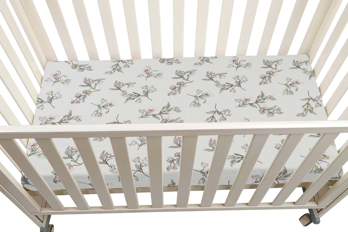 Onacosht Muslin Mini Crib Sheets - 2 Pack Fitted Cotton Playard Bedding