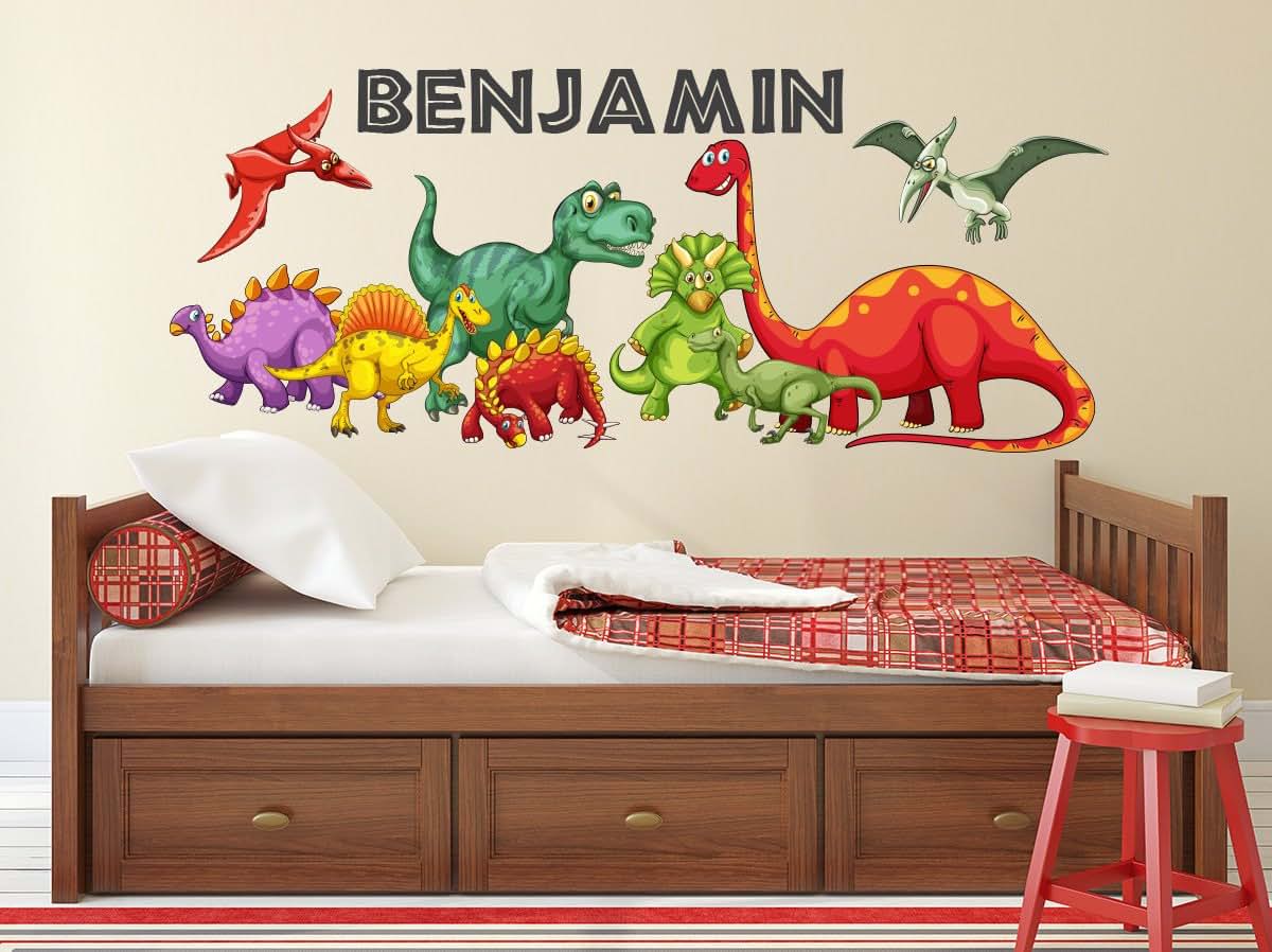 Decalzone Inc Dinosaur Wall Decal Personalized Name Wall Art