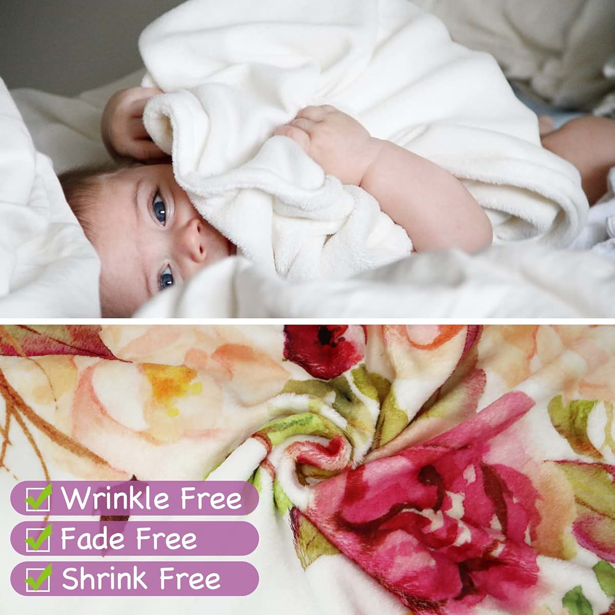 Yokakio Baby Monthly Milestone Blanket Girl, Milestone Blanket for Baby Girl, Track Growth and Age, Newborn Shower (photo 4)