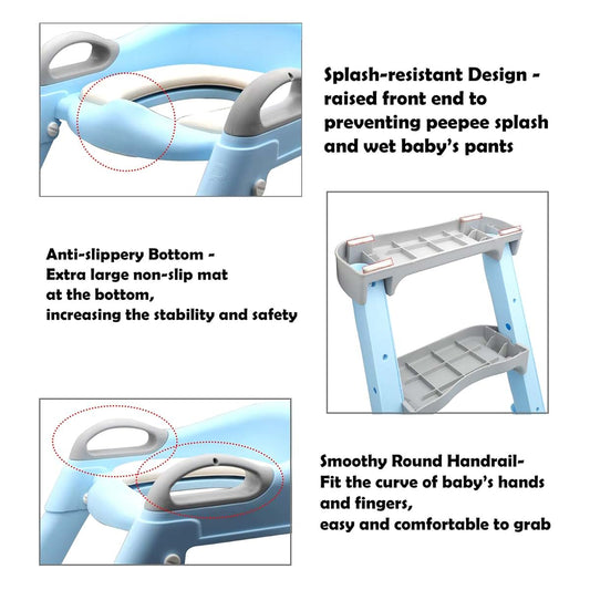 Httmt Toddler Potty Training Seat With Adjustable Step Ladder