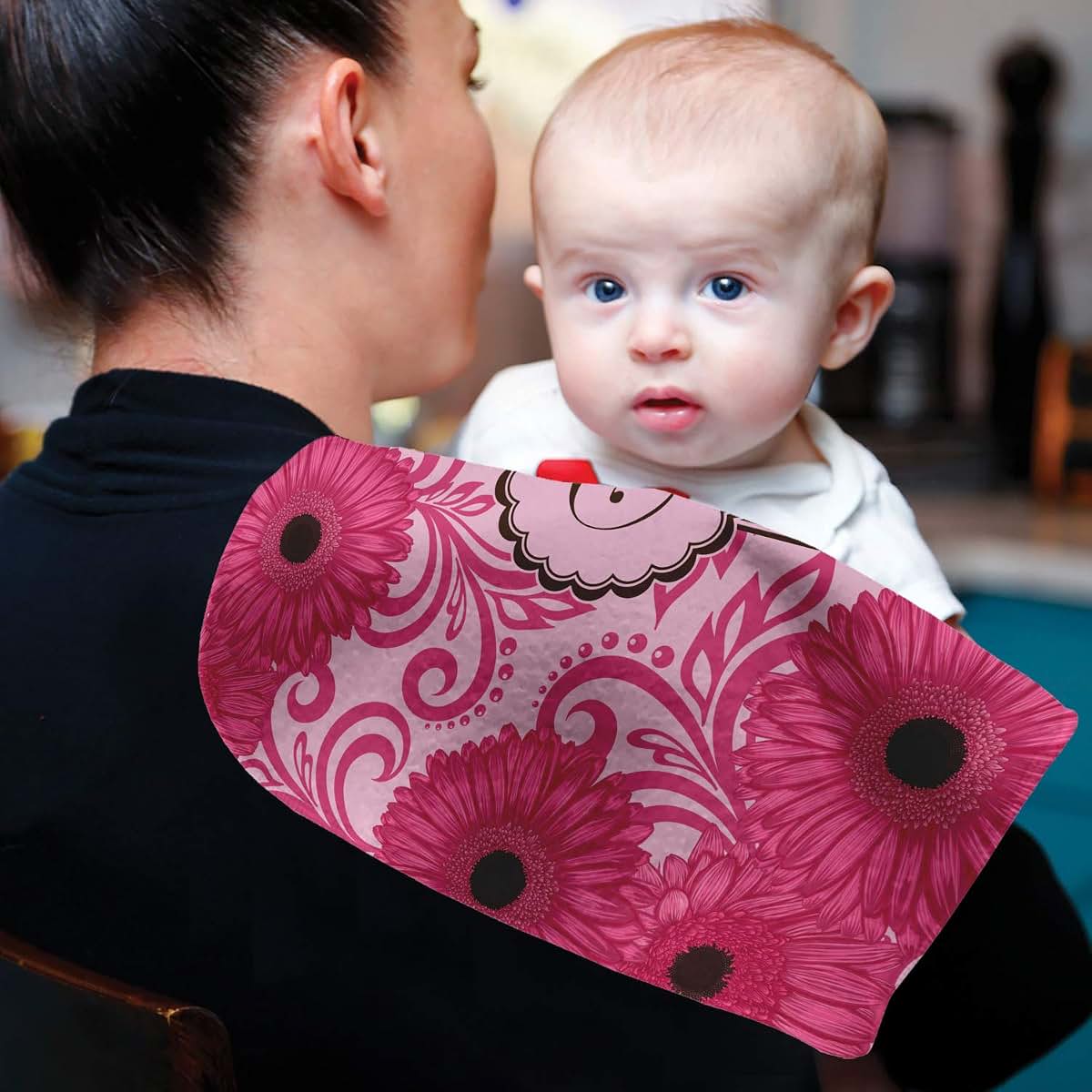 Baby Milano Personalized Gerbera Daisy Burp Cloth (photo 4)