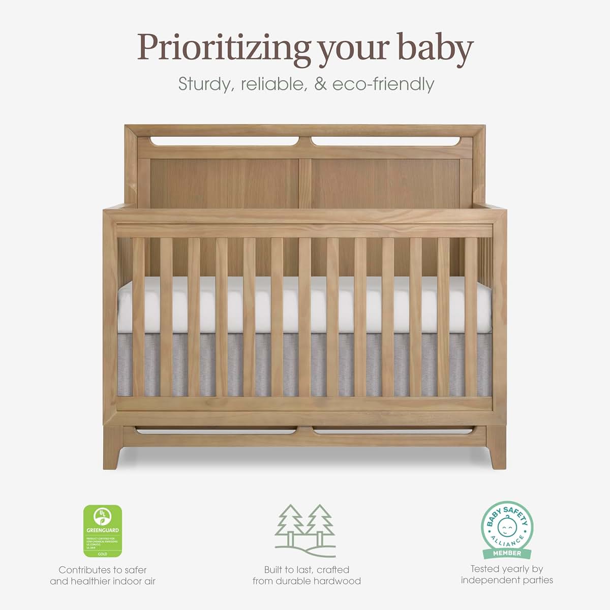 Evolur Bradford 5-in-1 Convertible Full Size Baby Crib in Alpine Oak (photo 4)