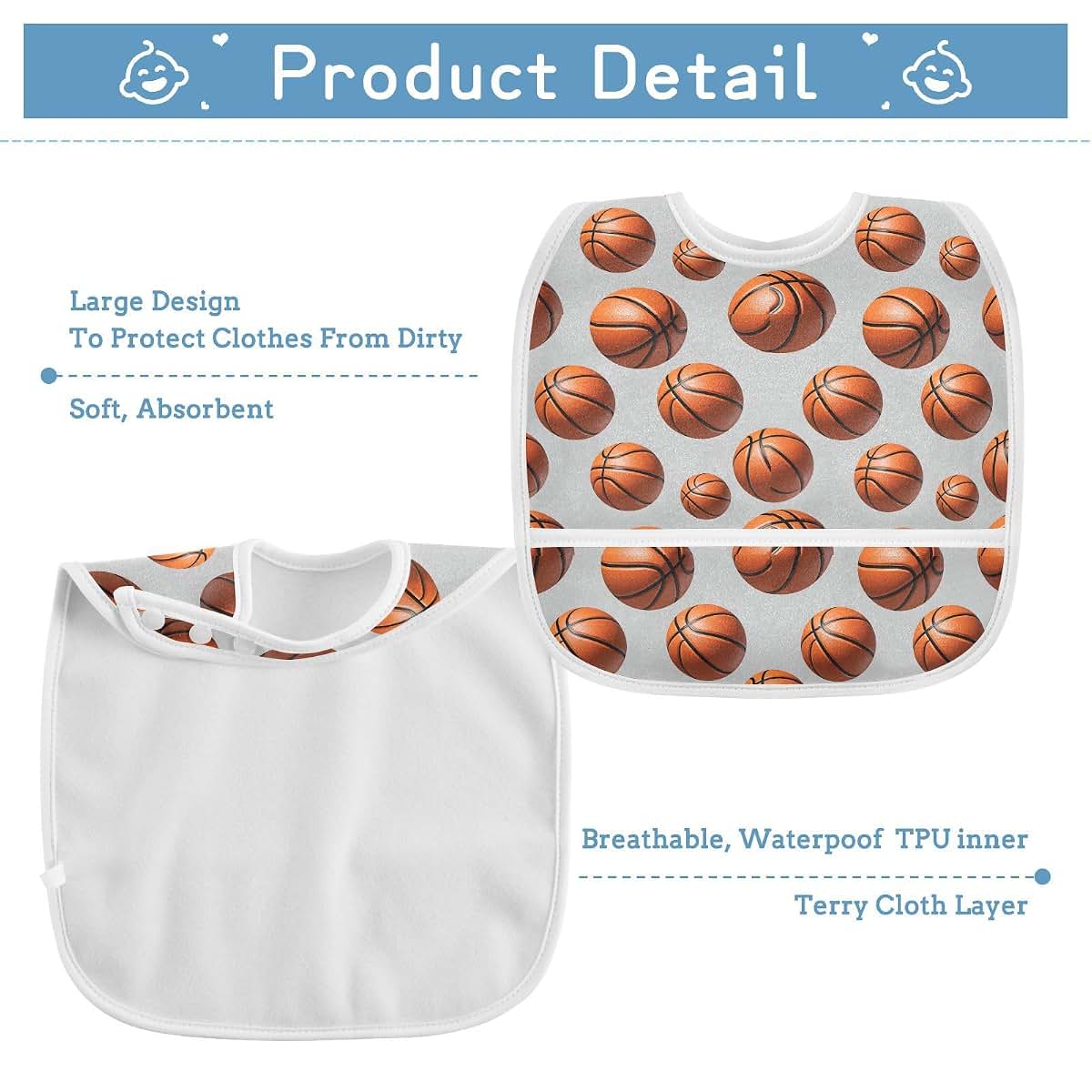 Adjustable Drool Bibs for Babies and Toddlers