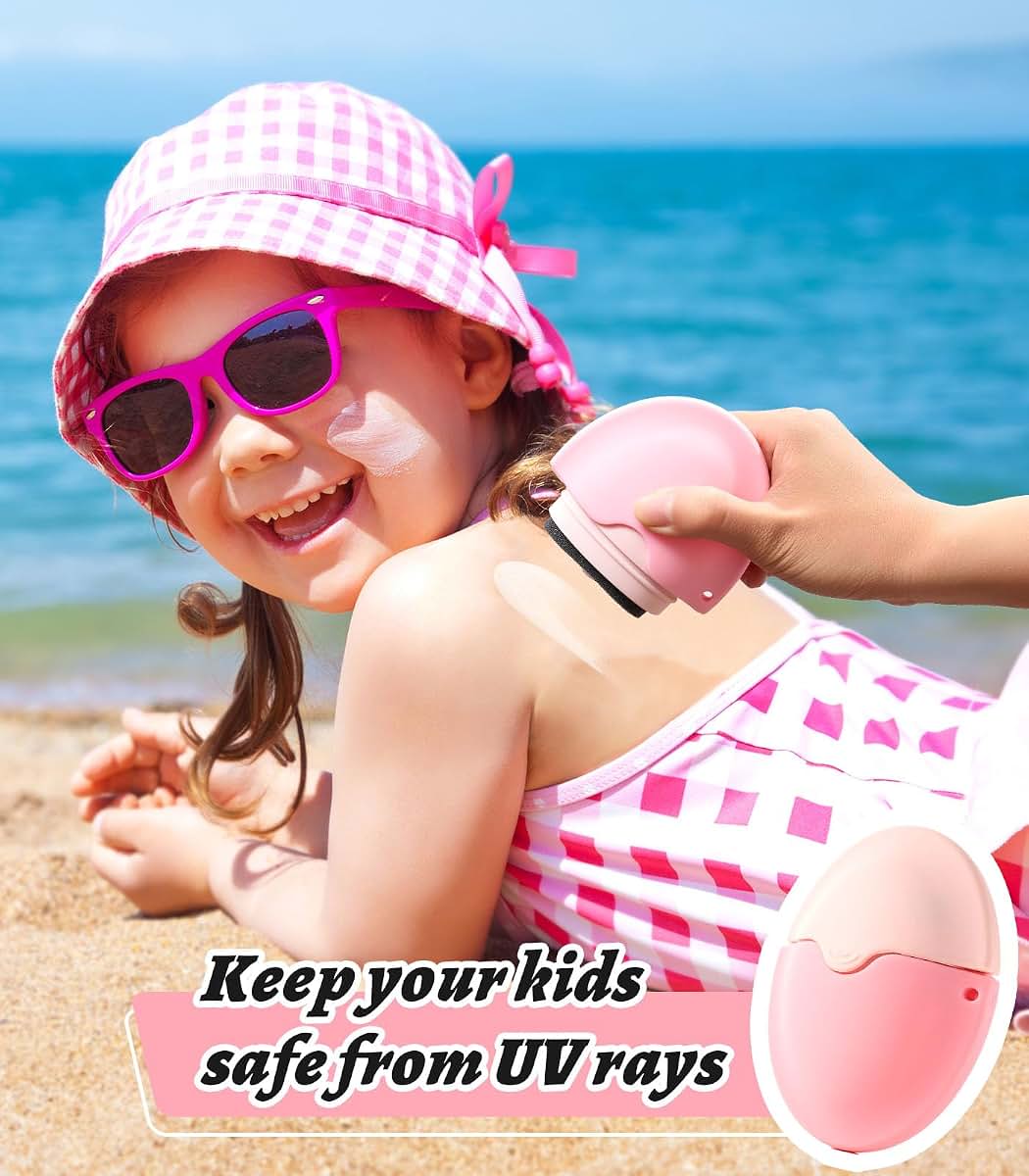 Portable Roll-On Sunscreen Applicator With Sponge Brush And Protective Caps, 55ml