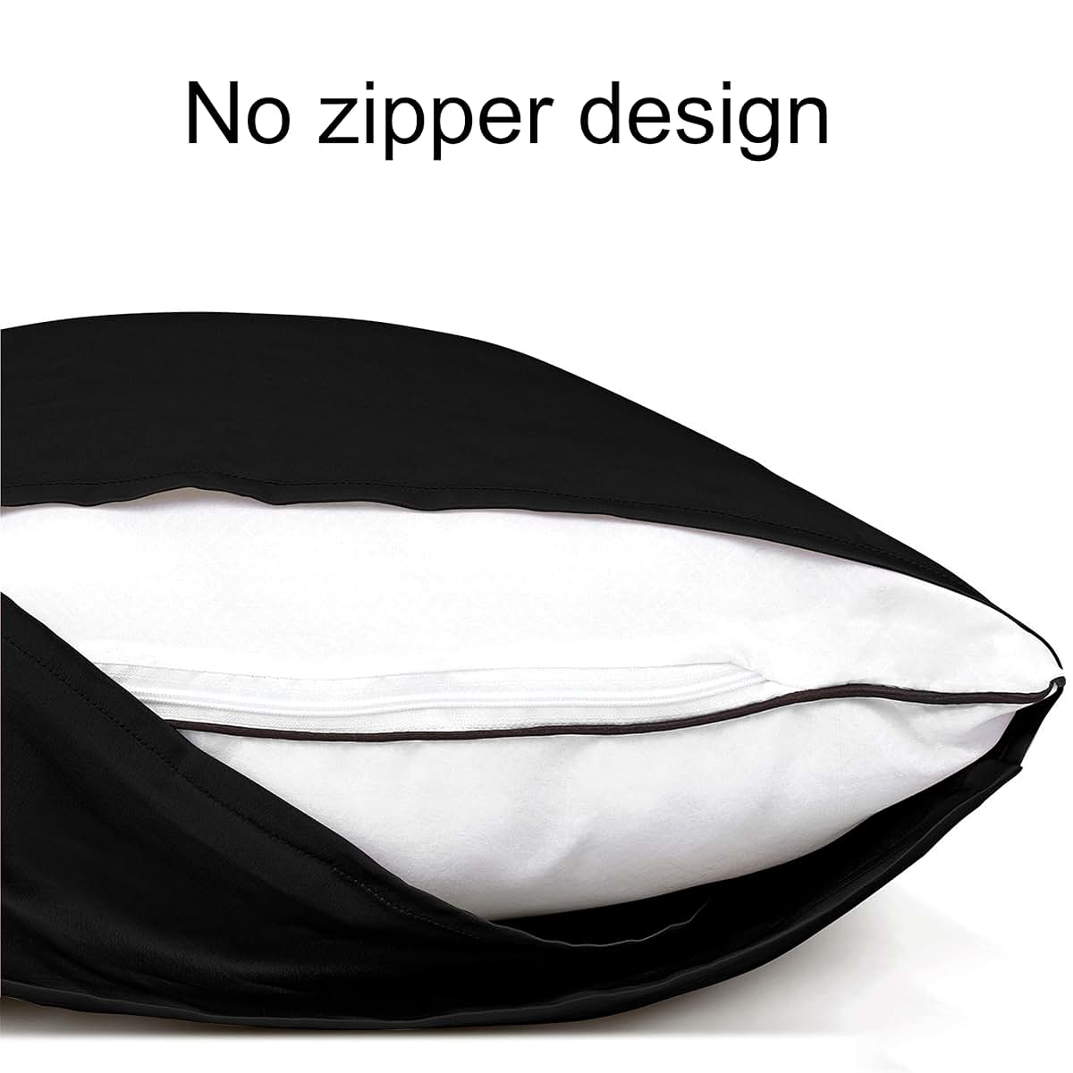 organictune Silk Satin Toddler Pillowcases 2-Pack Black