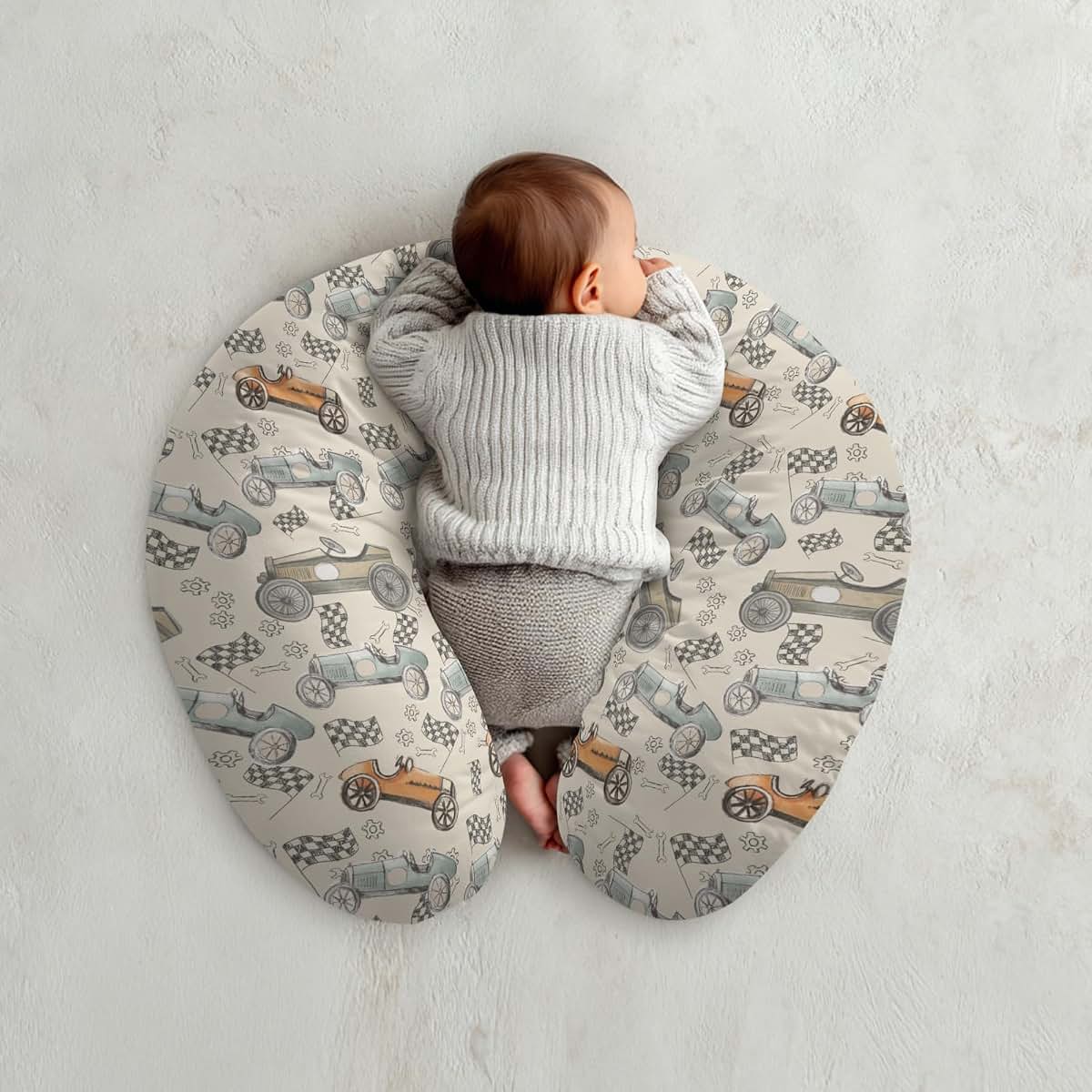 Cstdyfrv Vintage Race Car Nursing Pillow Cover (photo 4)