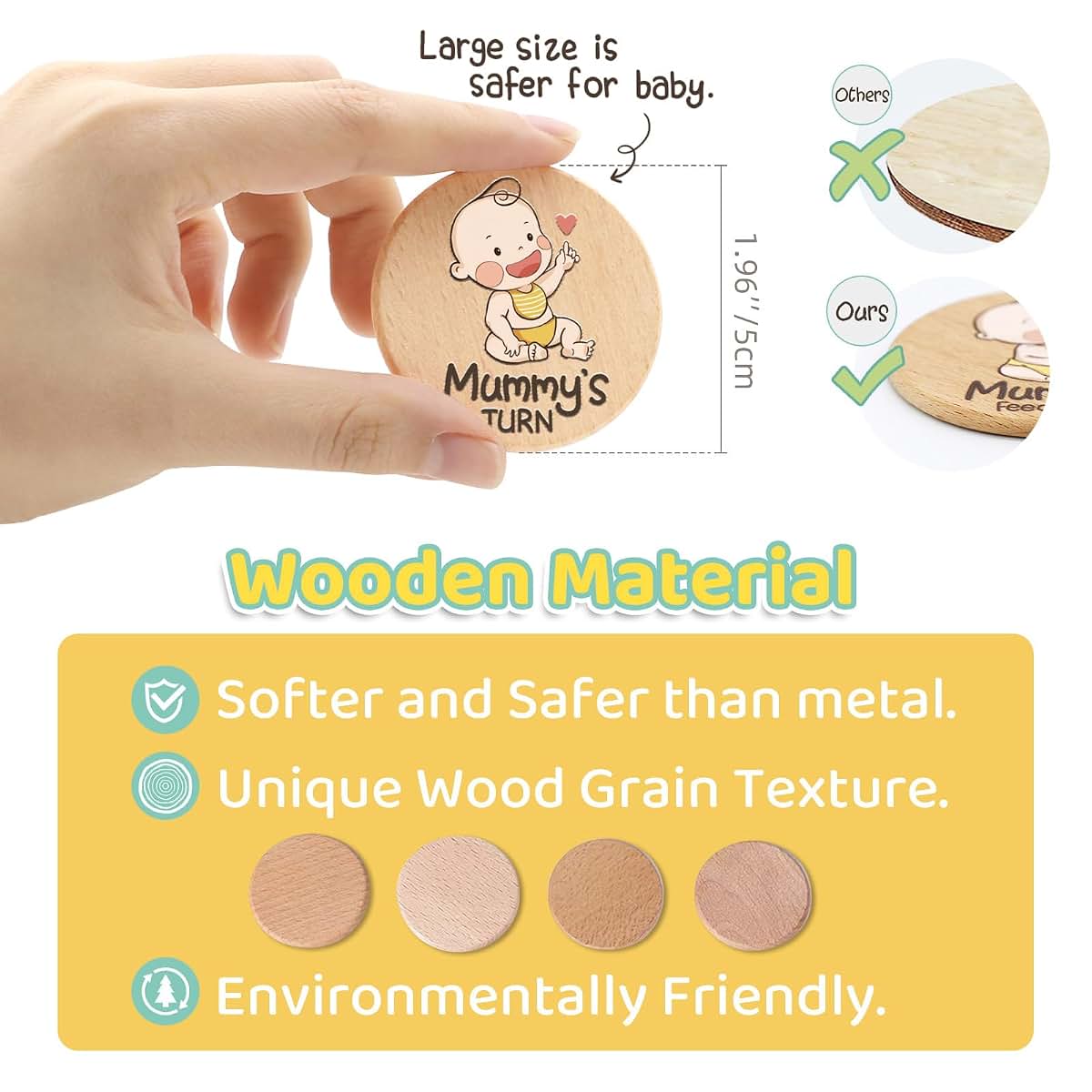 Parent Decision Coin Set | Natural Wood Gift for New Mom and Dad