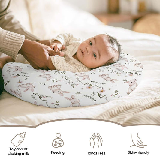 BabyOneStop Bunny Daisy Floral Nursing Pillow Cover for U-Shaped Pillows