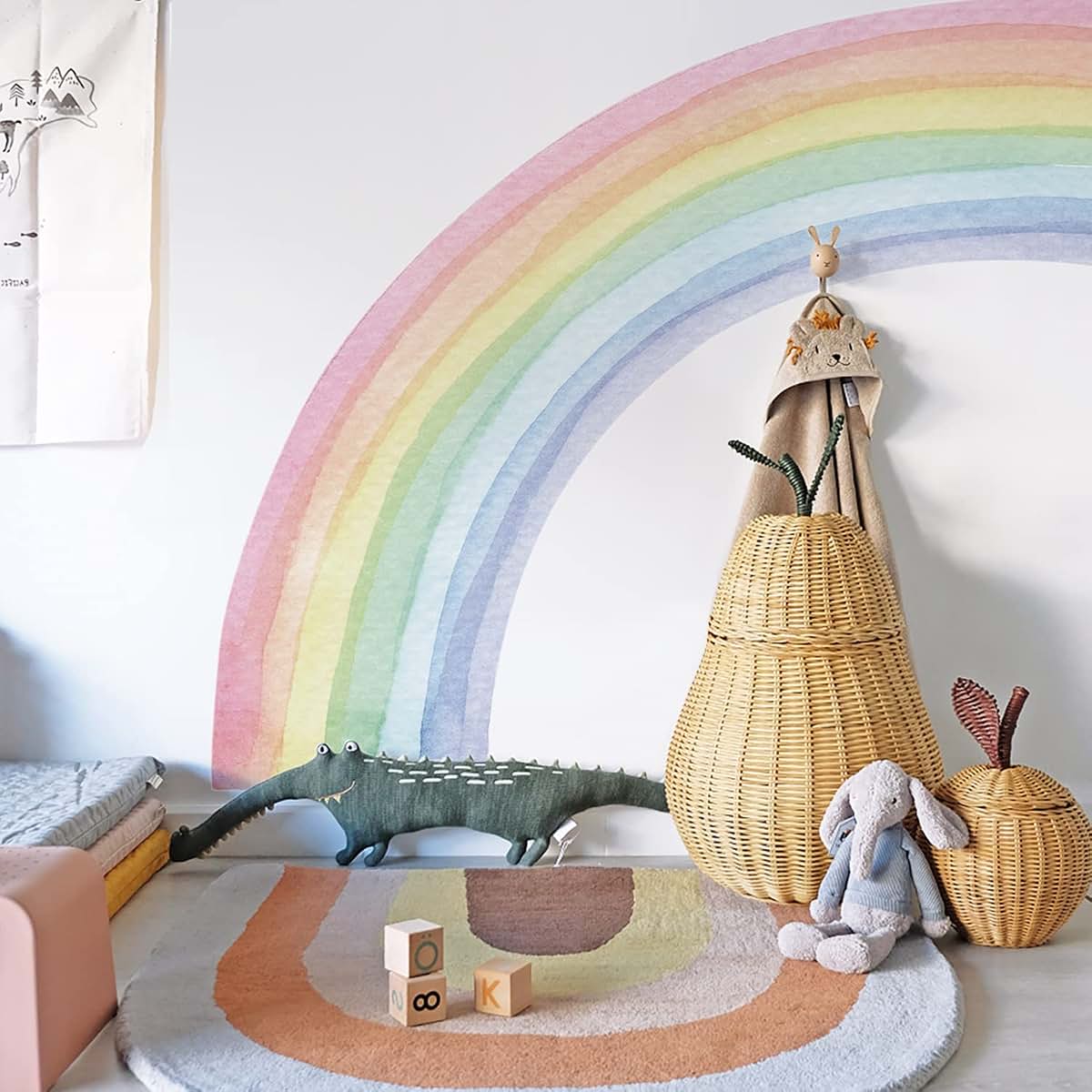 Funlife Rainbow Wall Mural Sticker for Nursery or Kids Room Decor