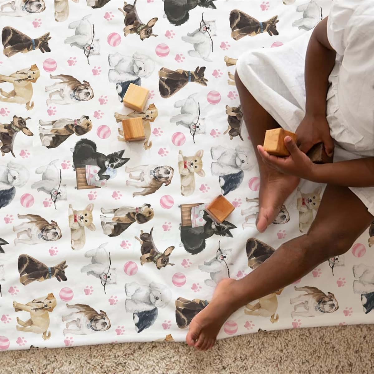 BabyOneStop Cute Dogs Print Flannel Baby Blanket