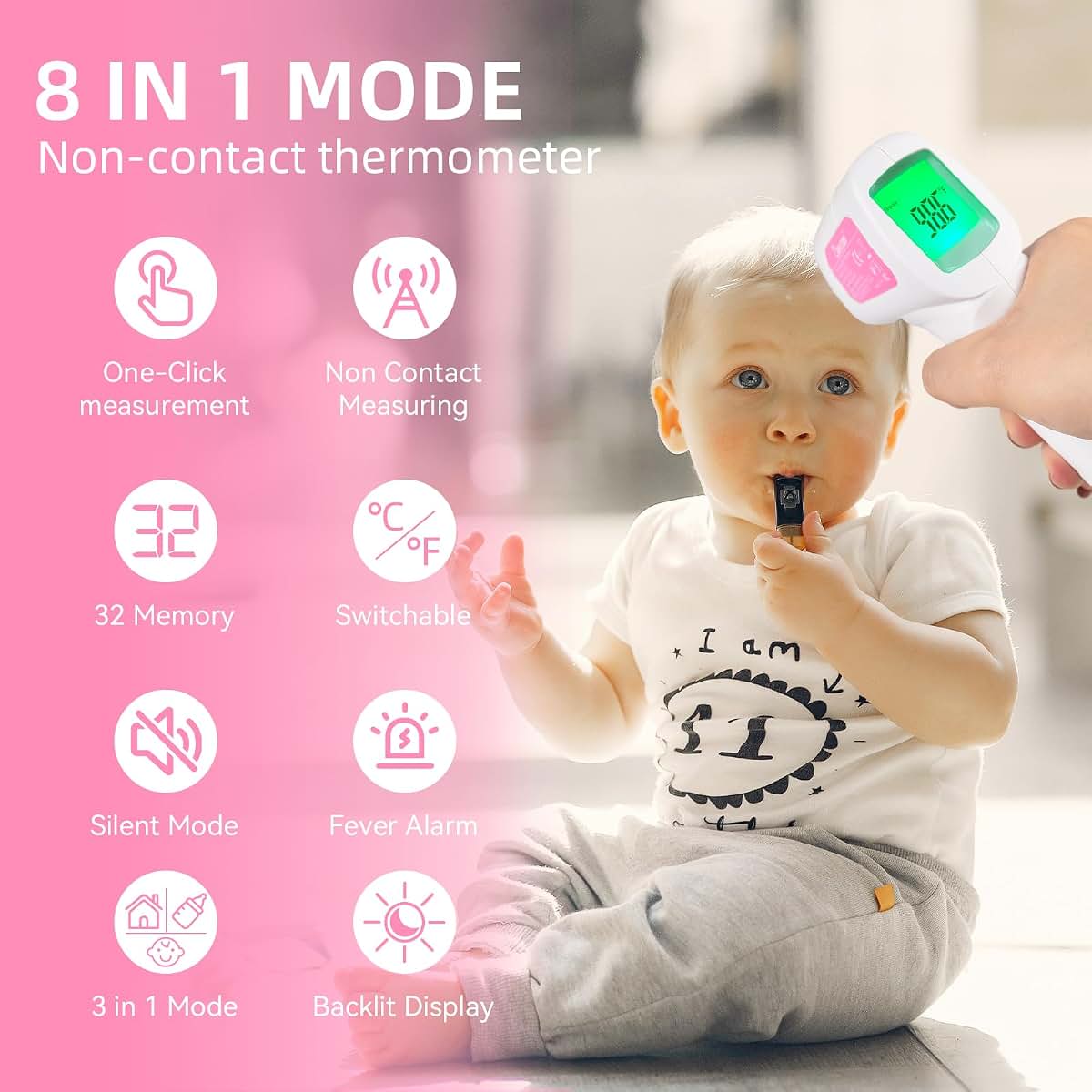 Snomd Non-Contact Forehead Thermometer 3-In-1 For Body, Object, Room