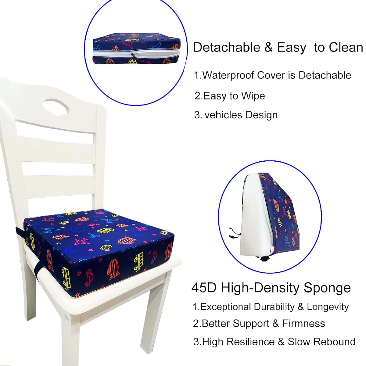 BabyOneStop Toddler Booster Seat with Double Straps and Non-Slip Bottom