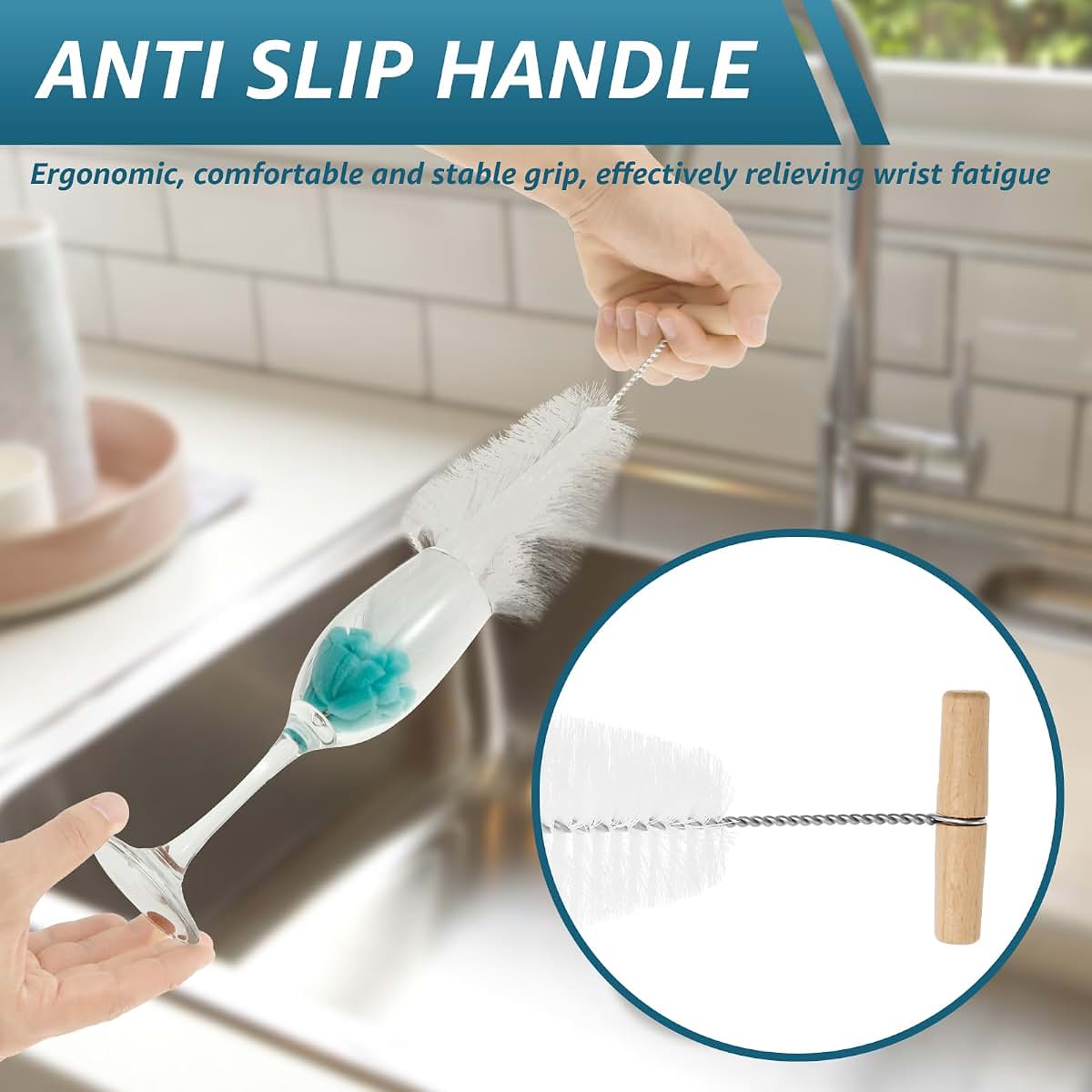 Bottle Brush Set for Deep Cleaning Glass and Plastic Bottles